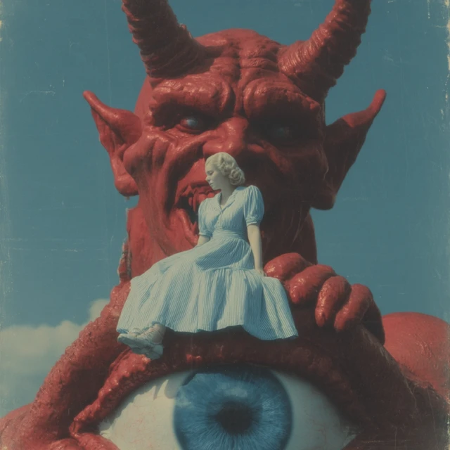 Demon and Woman Vintage Photography