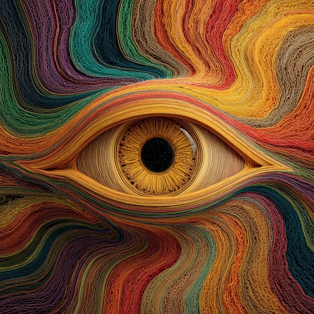 Psychedelic Eye Art Vibrant Rainbow Colors