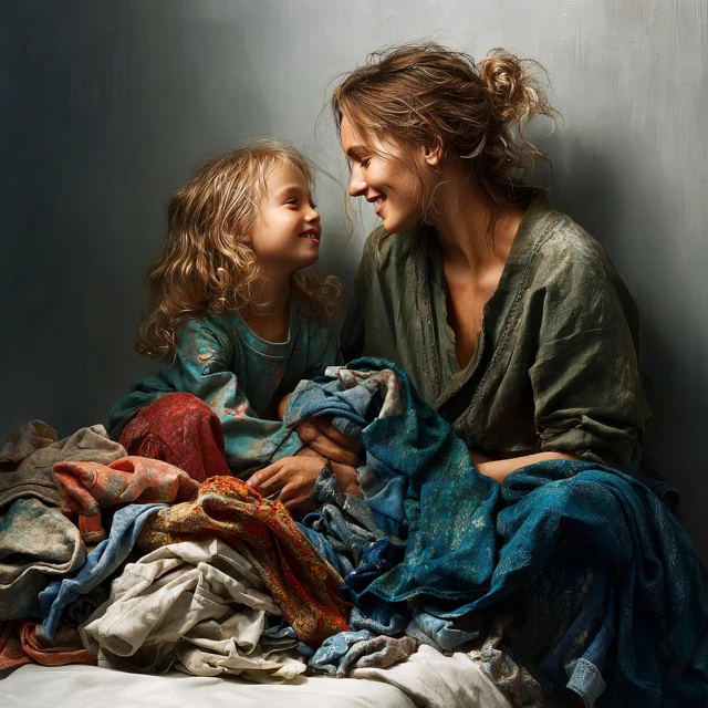 Cozy Bedtime Moment Mother and Child