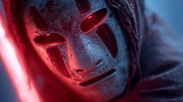 Mysterious Mask Glowing Red