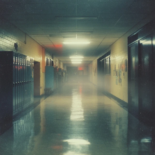 Empty School Hallway Dreamlike Surreal Atmosphere
