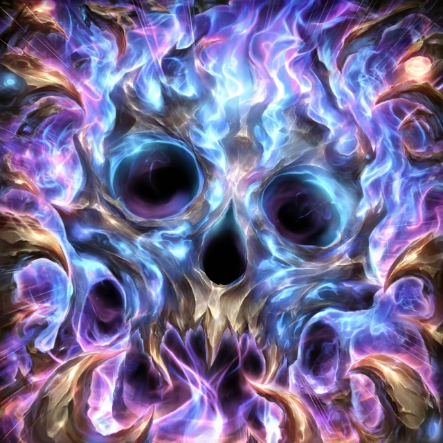 Skull of Flames Fiery Skull Art