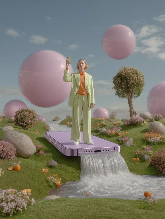 iPhone 15 Fashion Advertisement Surreal Landscape