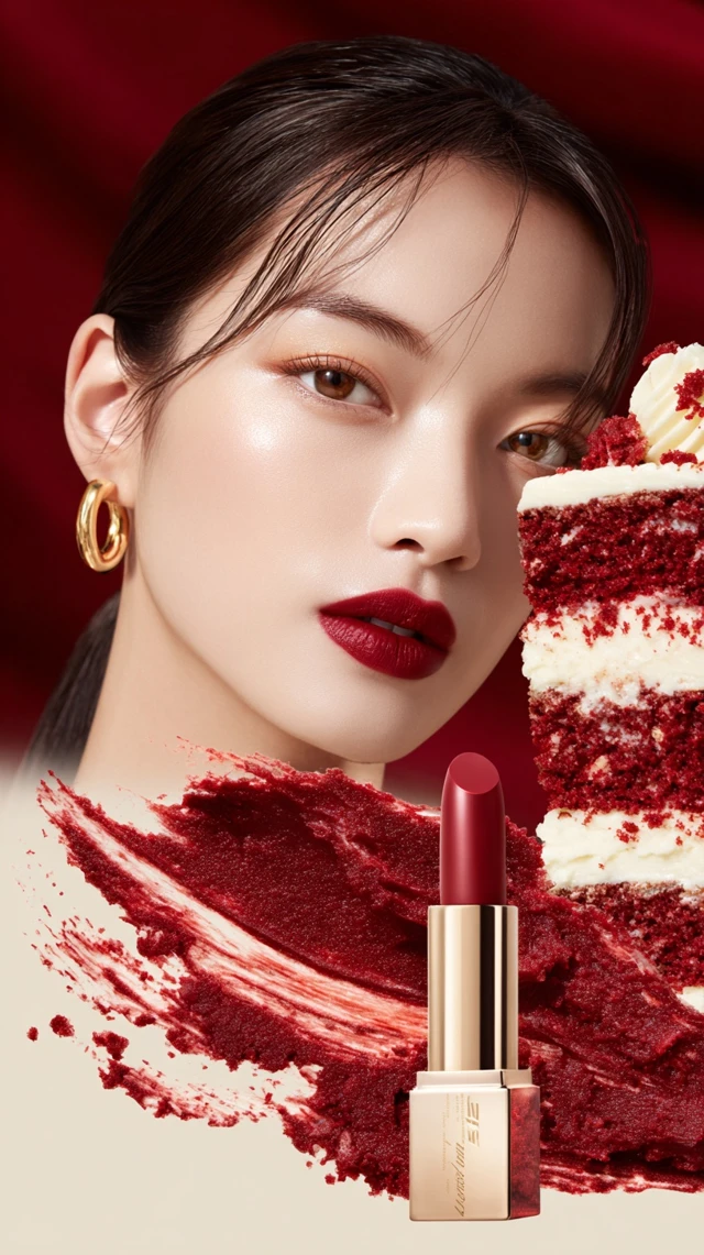 Delisheer Lipstick Campaign Red Velvet Beauty Close Up