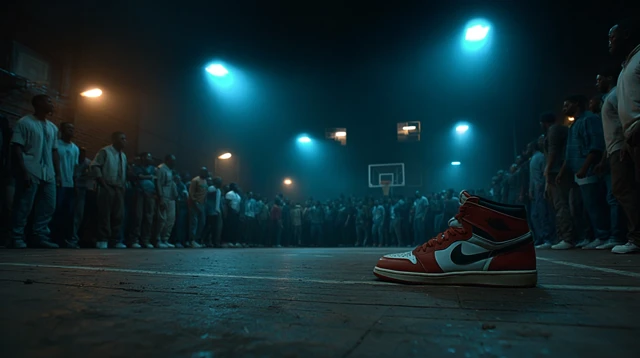 BRED Jordan 1 Sneakers on Basketball Court