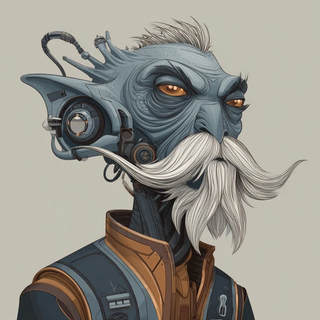 Alien Gnome Researcher SciFi Fantasy Illustration