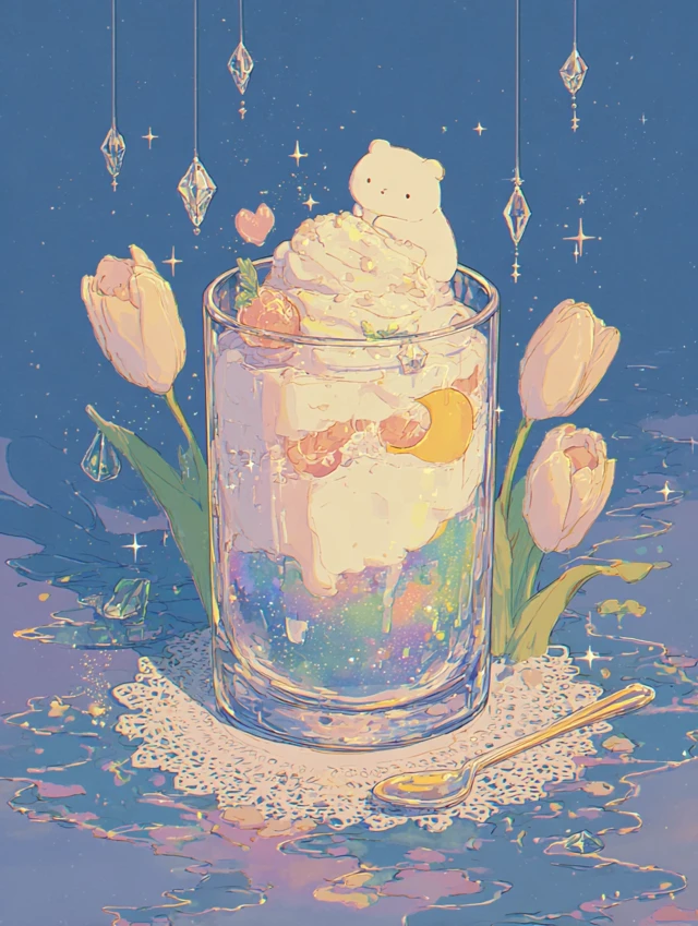 Galaxy Parfait Illustration Magical Food Art