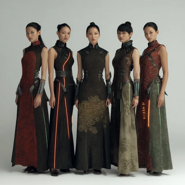 Cyberpunk Chinese Fashion Models