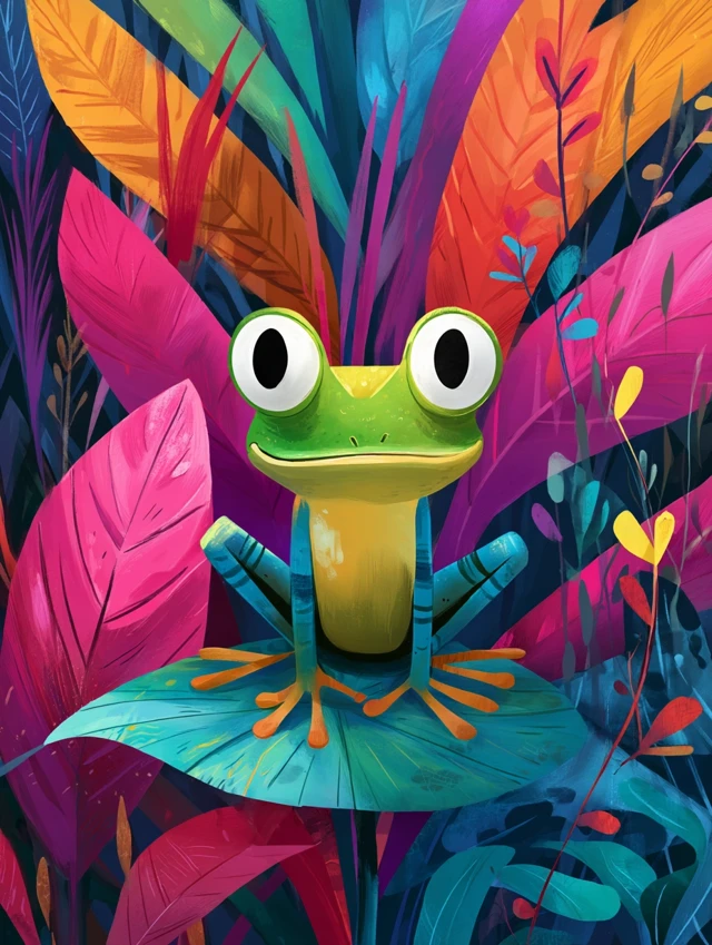 Whimsical Frog Illustration Childrens Book Cover
