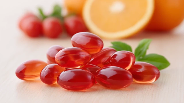 Natural Supplements Fresh Tomatoes and Oranges