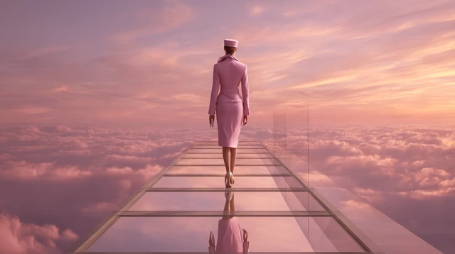 Saudi Airline Stewardess Above the Clouds