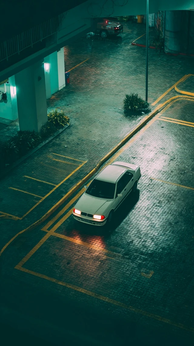 Car Parked Outside a Mall Architectural Photography