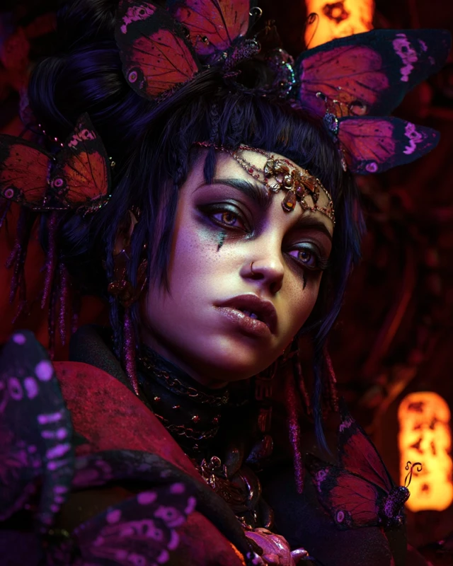 Luna Mothpunk Fantasy Art Portrait