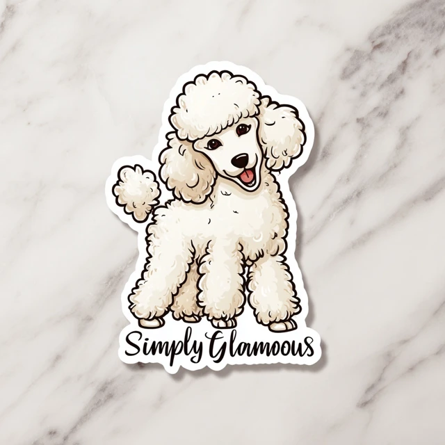 Simply Glamorous Poodle Dog Sticker