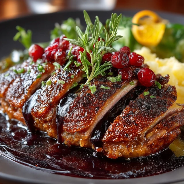 Duck Confit with Red Wine Reduction Elegant French Cuisine