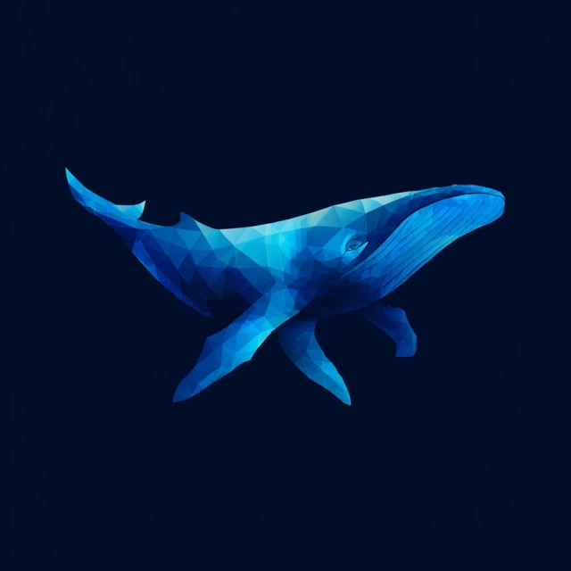Blue Whale Logo Minimalist Design Ocean Animal