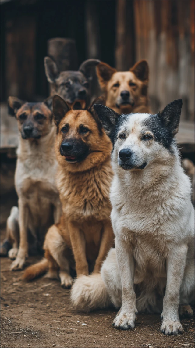 Group of Dogs Posing Adorably