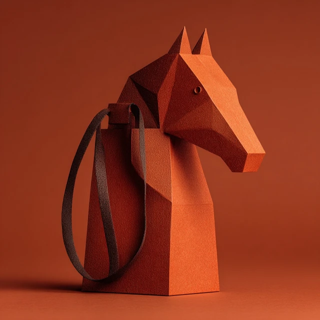 Pony Shaped Paper Bag Minimalist Design