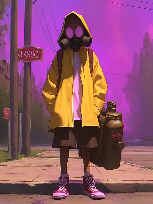 Charismatic Figure Street Scene Cartoon Illustration