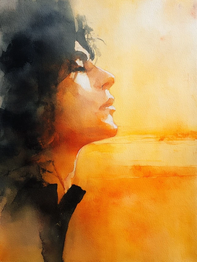 Gene Simmons Watercolor Portrait KISS Art