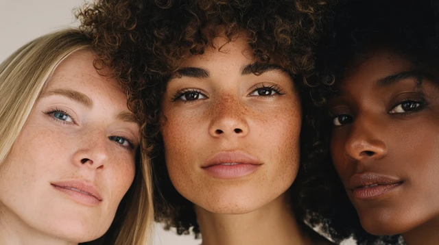 Beautiful Women Diverse Skin Tones Beauty Portrait