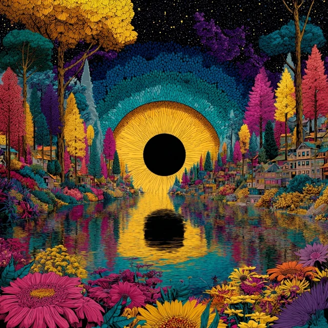 Vibrant Dreamscape Psychedelic Art Illustration