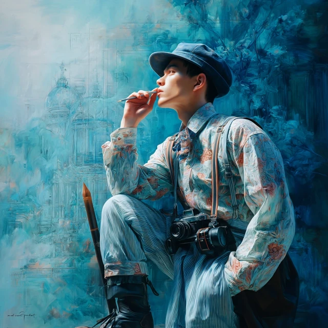 Artist in a Suit and Glasses