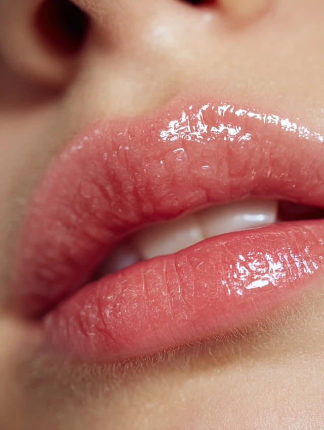 Glossy Lips Macro Photography Beauty Close Up