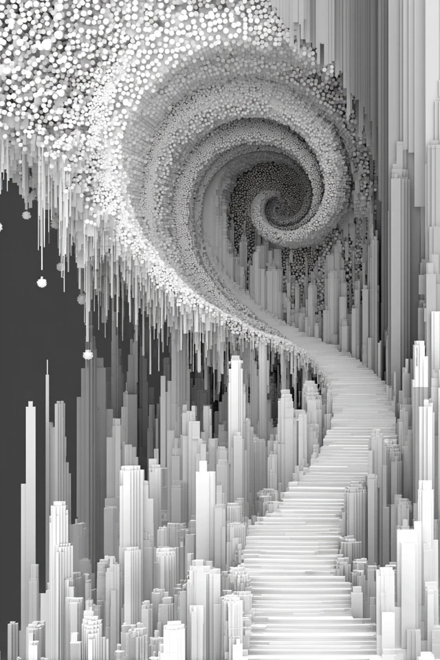 Gray Scale Mandala 3D Art