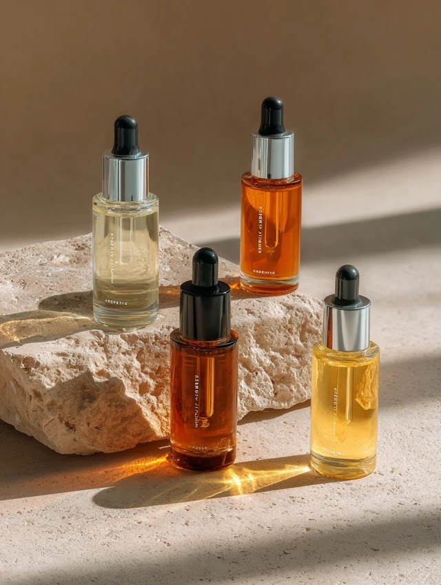 Oil Bottles Product Photography Skincare Serum