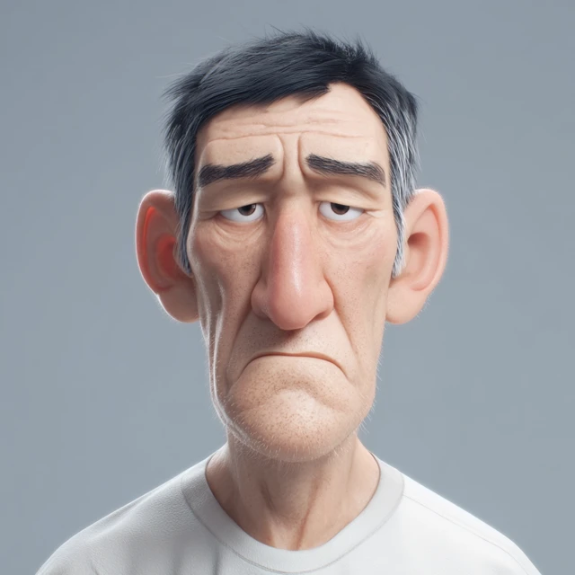 Anime Elderly Man 3D Game Character Portrait
