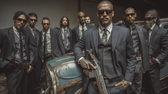 Mexican Gangster Group Motorcycle Badass