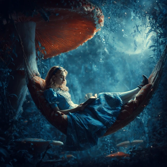 Alice in Wonderland Enchanted Forest Hammock Scene