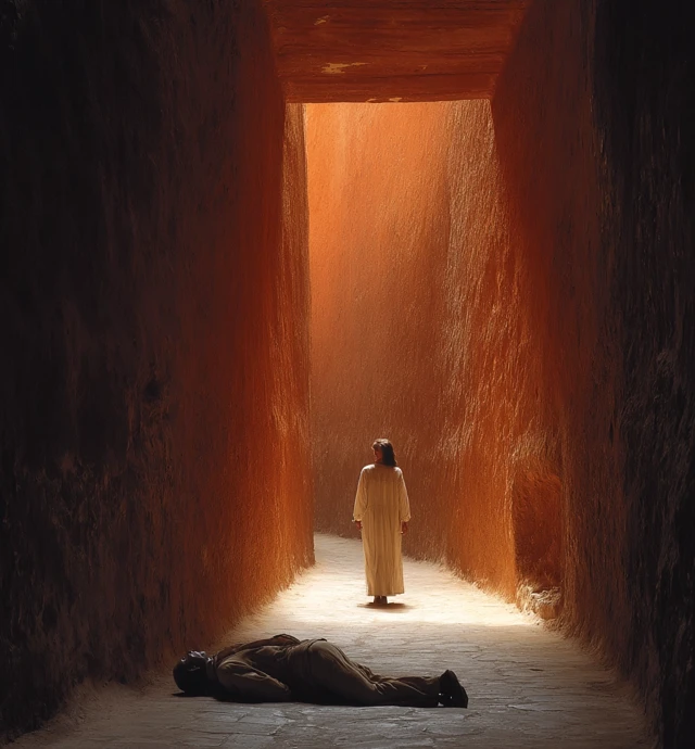 Mysterious Alley Scene in an Ancient City