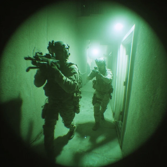 SWAT Team Night Vision Corridor