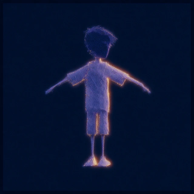 3D Character in T Pose Front View