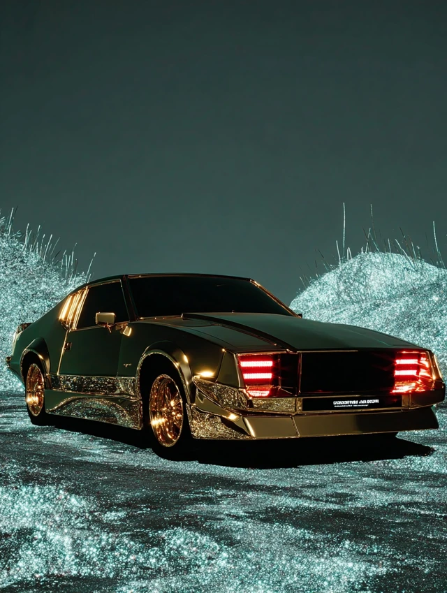 Golden Muscle Car Photographic Artwork