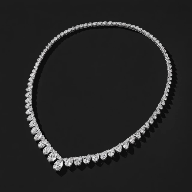 White Gold Diamond Necklace Elegant Design
