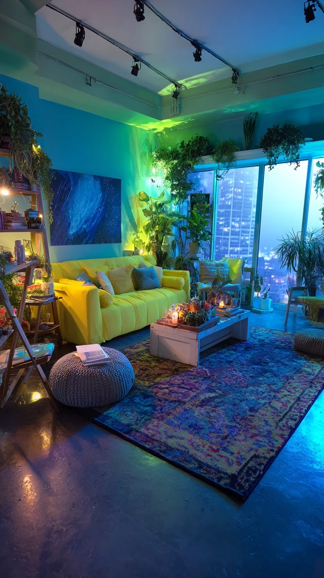 Vibrant Living Room Greenscreen Overlay For TikTok