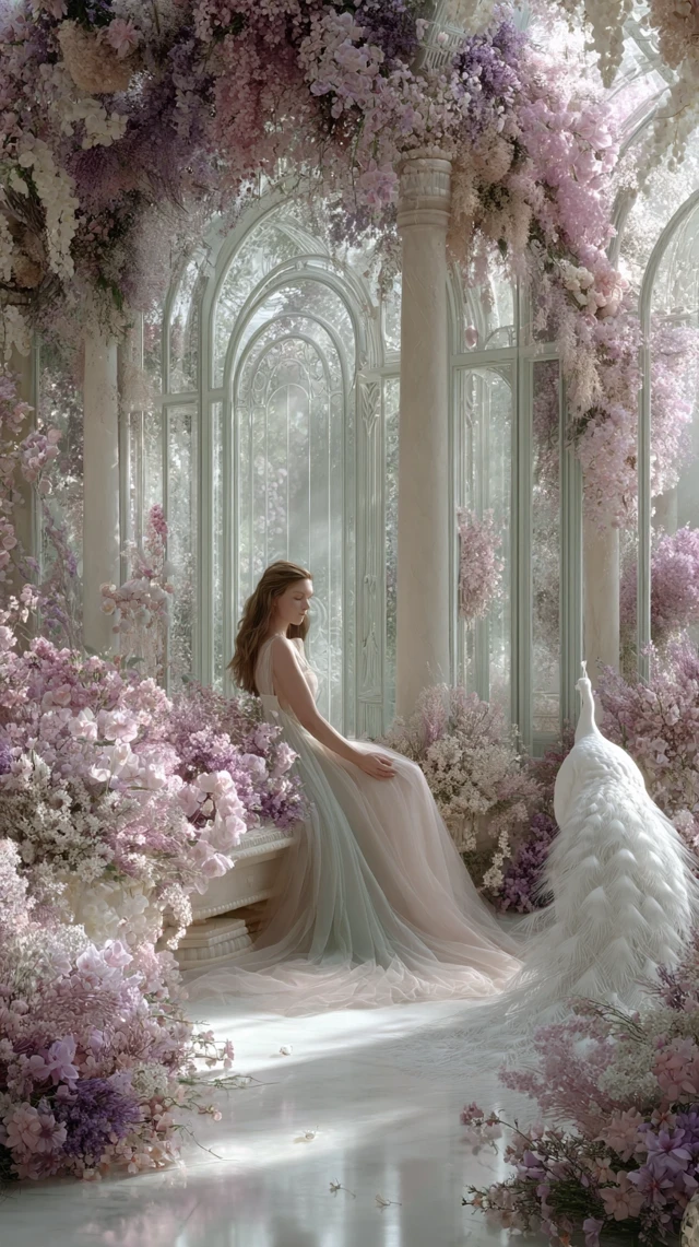 Majestic Woman in Crystal Palace Fantasy Art