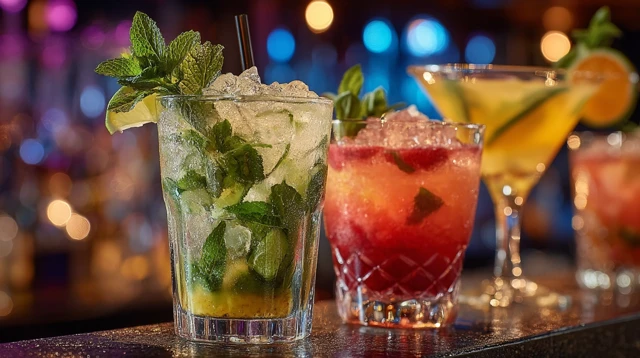 Cocktails Drinks Mojito Martini Bar Party Evening
