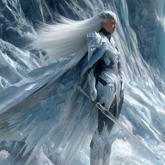Ice Warrior Queen High Tech Armor and Glacier