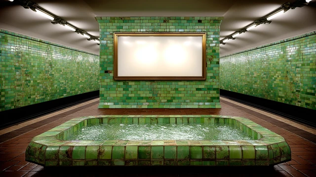 Grunge Subway Billboard Mockup with Shadow Play
