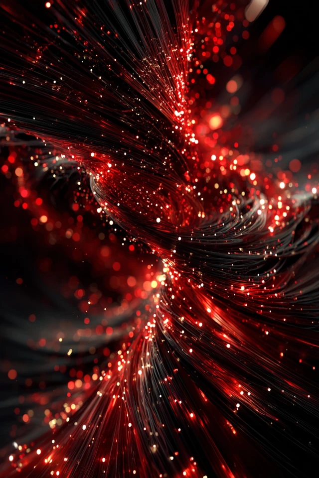 Red Optical Fiber Background Minimalist Design