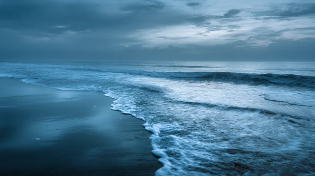 Dreamy Nighttime Ocean Scene Tranquil and Soothing