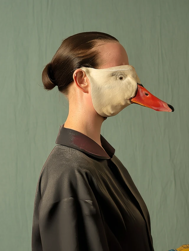 Melancholy Goose Mask Portrait Michael Borremans