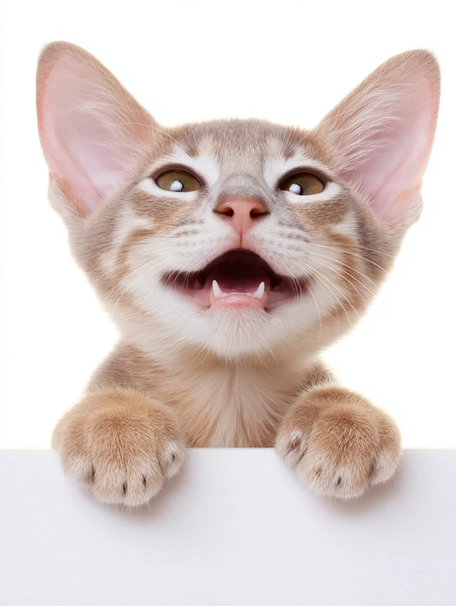 Happy Kitten Close Up Adorable and Playful