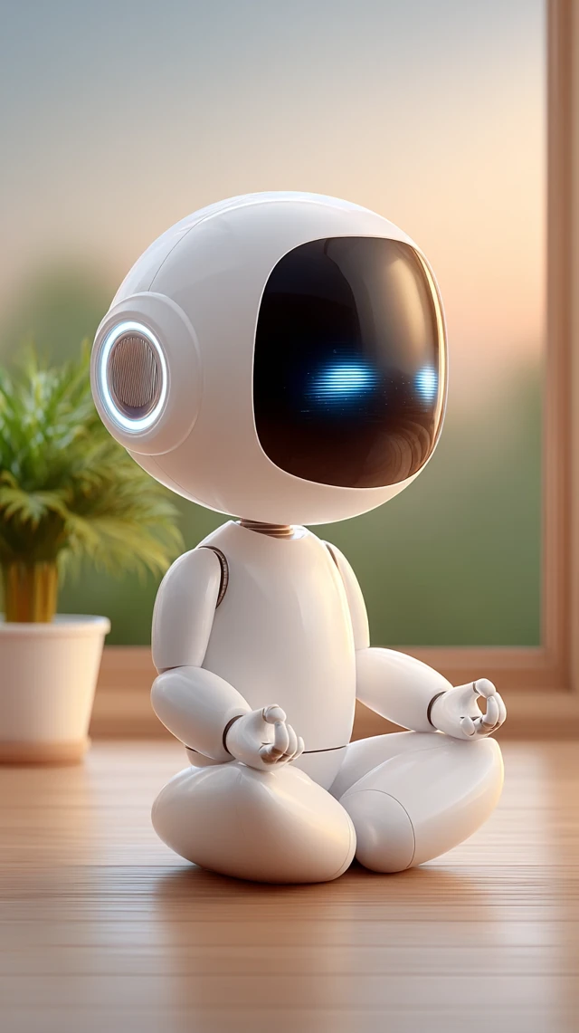 Cute Yoga Robot: 3D Cartoon Mimicking Mindfulness at Home