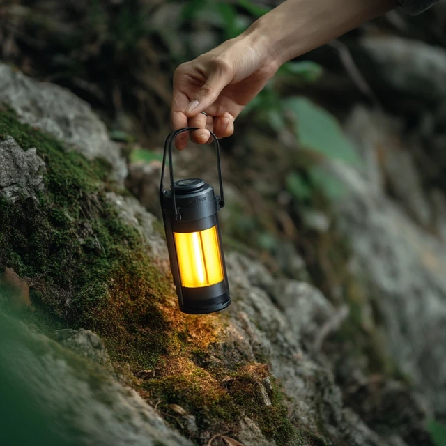 Hiking Lamp In Nature Outdoor LED Light Adventure