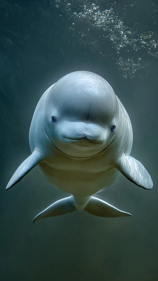 Giant Yangtze Finless Porpoise Underwater Portrait